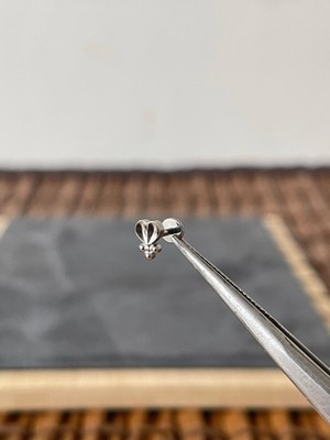 Aida Jewelss Yüksek Kalite G23  Kalp Noktalı Titanyum 6x1.2mm Labret Piercing