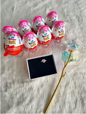 C&On Design 8 Li Kinder Süpriz Yumurta Içinden Çıkan Kalpli Yüzük