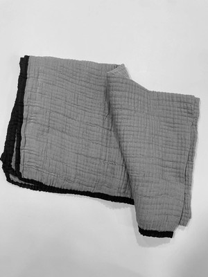 İpekal Ipekal Müslin Şal Açık Gri-Siyah