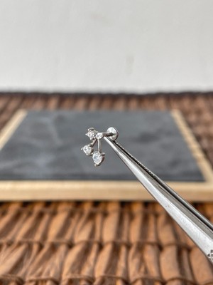 Aida Jewelss %100 Cerrahi Çelik  Kiraz Zirkon 6x1.2mm Çelik Labret Piercing