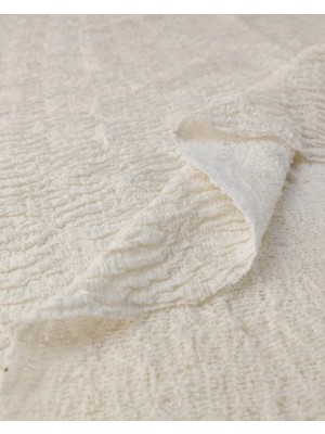 Kumaş Parça Krem Renkte Bürümcüklü Jarse Kumaş 150X260CM