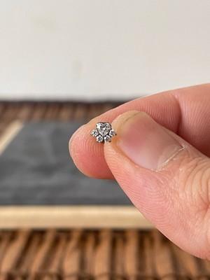 Aida Jewelss Yüksek Kalite G23 Titanium Pati Zirkon Titanyum 6x1.2mm Labret Piercing