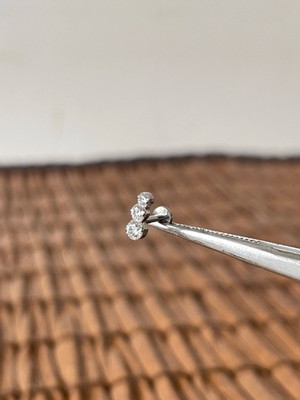Aida Jewelss Yüksek Kalite G23 Titanium Üç Taş Titanyum 6x1.2mm Labret Piercing