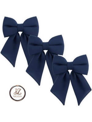 Jz Moda 3'lü Şifon Fiyonk Otomatik Klipsli Toka Seti - Farklı Renk Seçenekli Kurdele Saç Aksesuarı