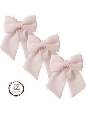 Jz Moda 3'lü Şifon Fiyonk Otomatik Klipsli Toka Seti - Farklı Renk Seçenekli Kurdele Saç Aksesuarı