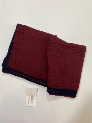 İpekal Ipekal Müslin Şal Bordo-Lacivert