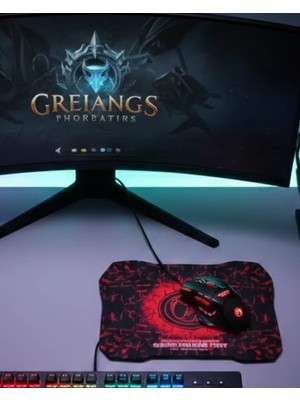 Balcali Gaming Mouse Mousepad Seti 3 Dpı Ayarı ve LED Işıklı Ergonomik Yapı - DE0024-5KHO54