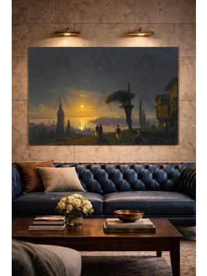 Artease Ivan Aivazovsky Ay Işığında Galata Kulesi (1845) Kanvas Tablo
