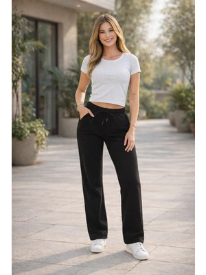 Kadın Iki Iplik Oversize Lastikli Paça Modal Eşofman Altı –  Rahat Kesim S-2xl