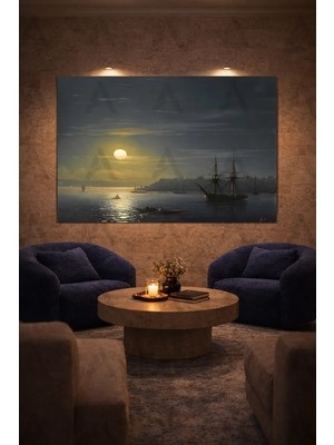 Artease Ivan Aivazovsky Mehtapta Istanbul'a Bakış (1860) Kanvas Tablo