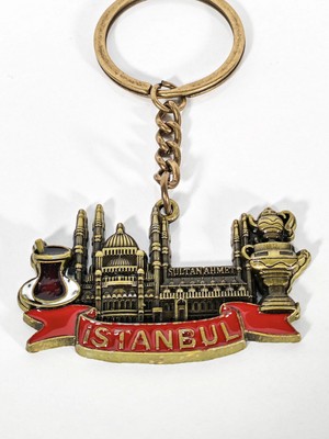 Moncuk Design Istanbul Temalı Sultanahmet Anahtarlık Eskitme Gold – Tarihi ve Kültürel Şık Çanta & Anahtar Aksesuarı