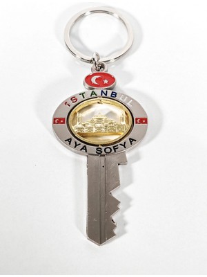 Moncuk Design Anahtar Formunda Istanbul Ayasofya Temalı Anahtarlık Gümüş Renk – Tarihi ve Kültürel Şık Çanta & Anahtar Aksesuarı