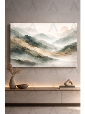 Artease Soyut Sisli Dağ Manzara Kanvas Tablo