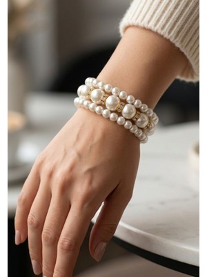 Hg.Aksesuar Taşlı Inci Bileklik