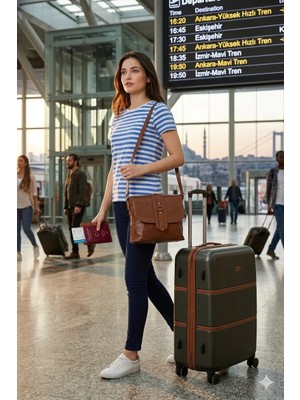 Sir Cliffson Hakiki Deri Bayan Postacı Çanta