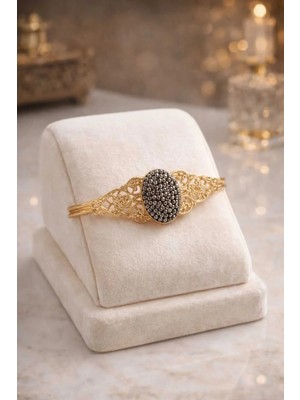 Banum Luxury El Işi Markazit Doğal Taşlı Lak Kaplamalı Bakır Tasarım Bileklik