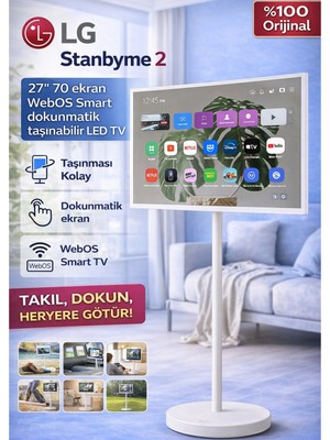Lg Stanbyme 2  27" 70 Ekran Webos Smart Dokunmatik Taşınabilir LED Tv
