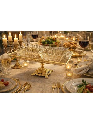 Banum Luxury Özel Seri Üretım 5 Parça Lüx Çok Amaçlı Sunum Cam Set