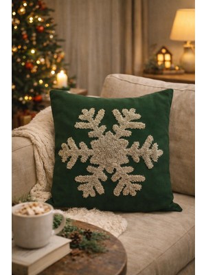 El Yapımı Punch Işlemeli Simli Kırlent Kılıfı