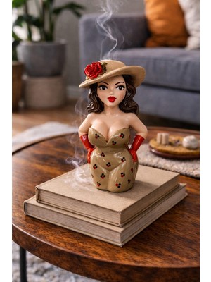 El Yapımı Tasarım Kahve Desen Geri Akışlı Tütsülük -Tütsü Hediyelik