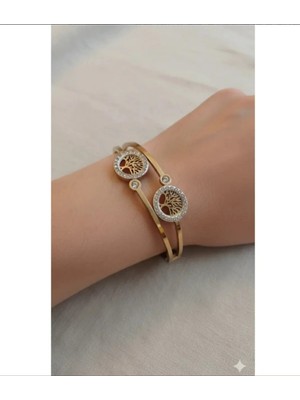 Banum Luxury Hayat Ağacı Çelik Şık Bileklik