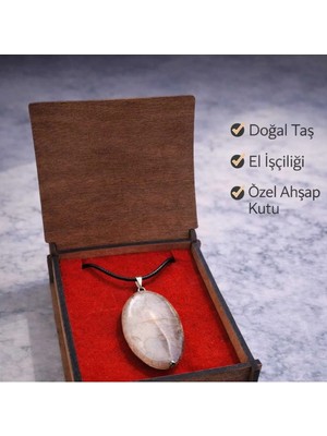 Banum Luxury Doğal Akik Taşı Kolye