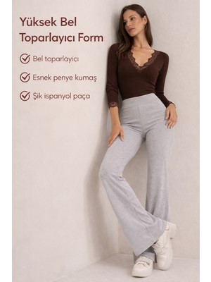 Yüksek Bel Ispanyol Paça Tayt