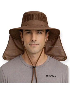 Mustran Uv Ense Boyun Rüzgar Korumalı Güneş Şapkası - Unisex Outdoor Safari Kamp Balıkçı Avcı Tarla