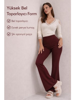 Yüksek Bel Ispanyol Paça Tayt