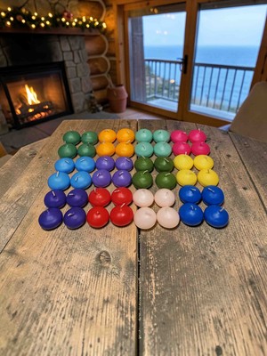 İV BLUE PURPLE 24 Adet Karışık Renk Kokulu Suda Yüzen Mum