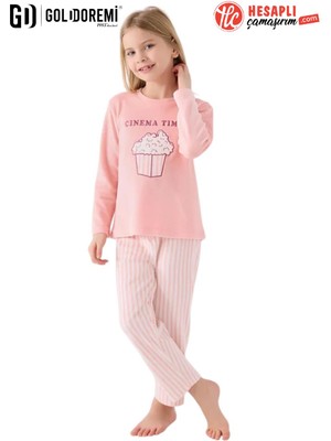 Roly Poly Premium Kız Çocuk Pop Corn Cınema Time Uzun Kollu Kadife Pijama Takım