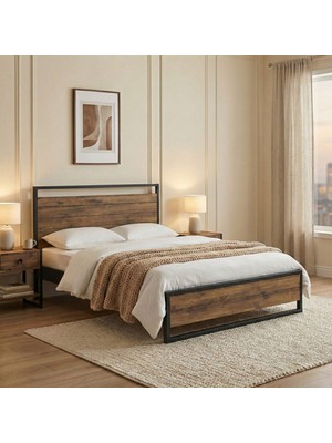 Unimet Ariane Metal Karyola - Siyah - Konik Geçme - Konfor Destekli Latalı - 120x200