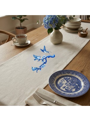 Egg Baby Keten Runner 110*40 cm Tasarım Dekoratif Runner Mutfak ve Salon Masa Örtüsü