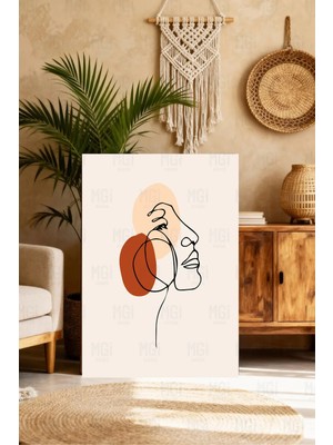Mgi Design Minimal Profil Kadın Çizim Kanvas Tablo Modern Sanat Dekoru