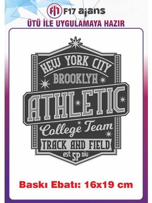 F17 Ajans New York City Yazı Temalı Ütü ile Yapışan Tekstil Kumaş Tişört Dtf Baskı