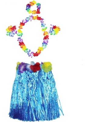 Pazarcan Mey Ithalat® Luau Aloha Hawaii Partisi Etek Taç Bileklik Seti