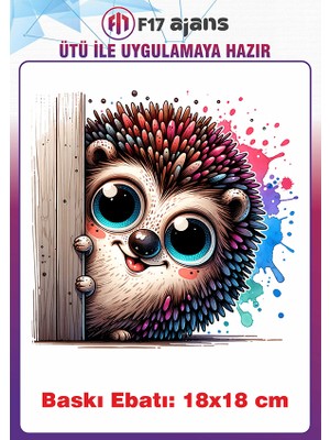 F17 Ajans Kirpi Ütü ile Yapışan Tekstil Kumaş Tişört Dtf Baskı