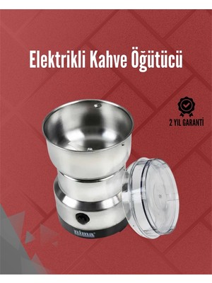 Pazarcan Mey Ithalat® Paslanmaz Çelik Elektrikli Kahve Değirmeni | Sessiz, Hızlı, Çok Amaçlı Öğütücü (200W)