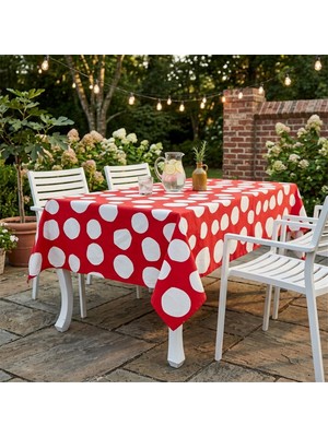 Finezza Lily Duck Kumaş Dikdörtgen Puantiyeli Dertsiz Masa Örtüsü 150X220 cm 1608