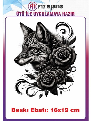 F17 Ajans Kurt Gotik Temalı Ütü ile Yapışan Tekstil Kumaş Tişört Dtf Baskı