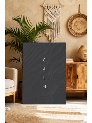 Mgi Design Calm Yazılı Kanvas Tablo Minimal Modern Duvar Dekoru