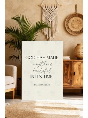 Mgi Design God Has Made Yazılı Kanvas Tablo Dini Sözlü Duvar Dekoru