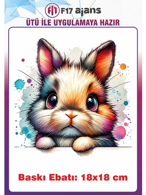 F17 Ajans Tavşan Ütü ile Yapışan Tekstil Kumaş Tişört Dtf Baskı