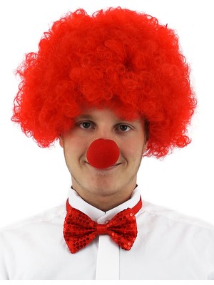 Pazarcan Kırmızı Renk Kıvırcık Afro Palyaço Seti