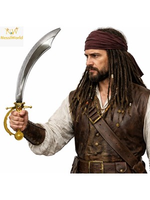 Pazarcan Mey Ithalat® Parlak Metal Görünümlü Plastik Korsan Kılıcı 45 cm