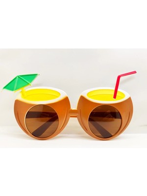 Pazarcan Mey Ithalat® Hindistan Cevizi Tropikal Hawaii Yaza Merhaba Parti Gözlüğü