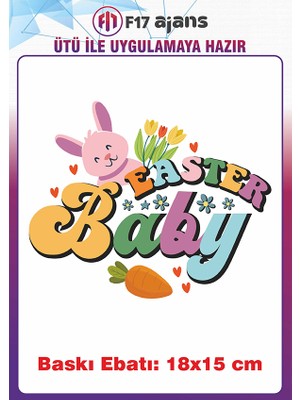 F17 Ajans Paskalya Hayvan Temalı Ütü ile Yapışan Tekstil Kumaş Tişört Dtf Baskı