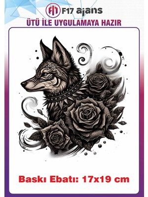 F17 Ajans Kurt Gotik Temalı Ütü ile Yapışan Tekstil Kumaş Tişört Dtf Baskı
