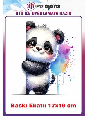 F17 Ajans Panda Ütü ile Yapışan Tekstil Kumaş Tişört Dtf Baskı