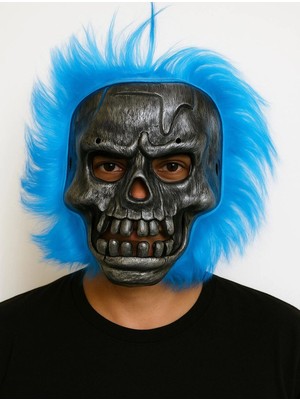 Pazarcan Mey Ithalat® Cadılar Bayramı Lacivert Saçlı Maske